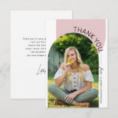 Moderne minimale Afstuderen foto van 2 boogstralen Bedankkaart (Voorkant / Achterkant)