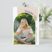 Moderne minimale Afstuderen foto van 2 boogstralen Bedankkaart (Staand voorkant)