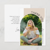 Moderne minimale Afstuderen foto van 2 boogstralen Bedankkaart (Voorkant / Achterkant)