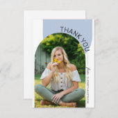 Moderne minimale Afstuderen foto van 2 boogstralen Bedankkaart (Voorkant / Achterkant)