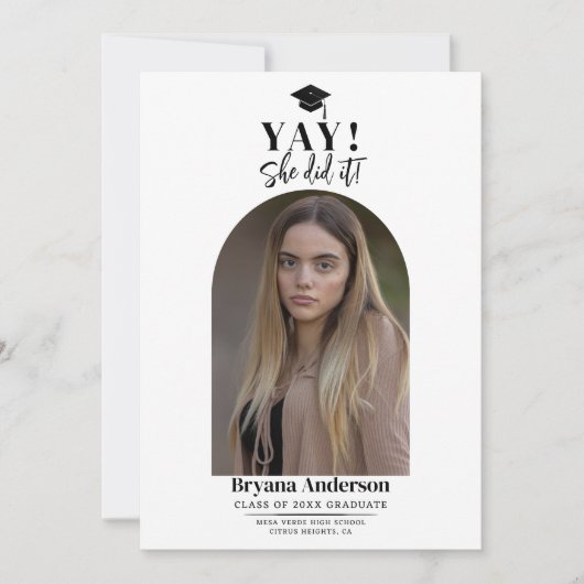 Moderne minimale Afstuderen koepel foto aankondigi Kaart (Voorkant)