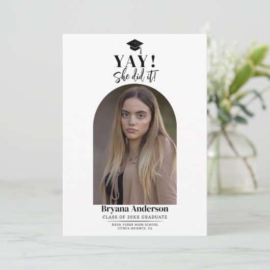 Moderne minimale Afstuderen koepel foto aankondigi Kaart (Staand voorkant)