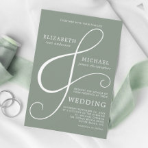 Moderne minimale ampersand Sage Green Wedding