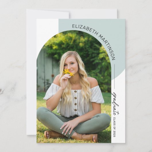 Moderne minimale Arch 2 Photo Sage-Afstuderen Kaart (Voorkant)