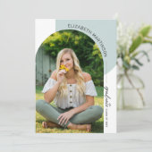 Moderne minimale Arch 2 Photo Sage-Afstuderen Kaart (Staand voorkant)