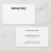 Moderne, minimale B&W Design Professional Plain Visitekaartje (Voorkant / Achterkant)