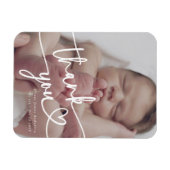 Moderne minimale Baby foto dank u script hart Magneet (Horizontaal)