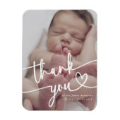 Moderne minimale Baby foto dank u script hart Magneet (Verticaal)