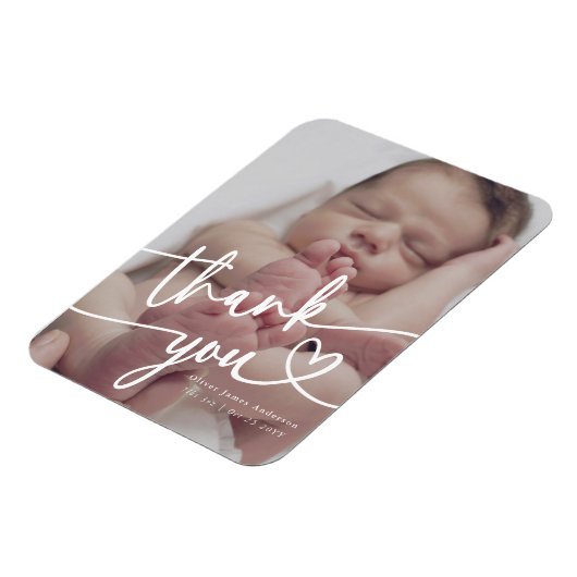 Moderne minimale Baby foto dank u script hart Magneet (Linkerzijde)