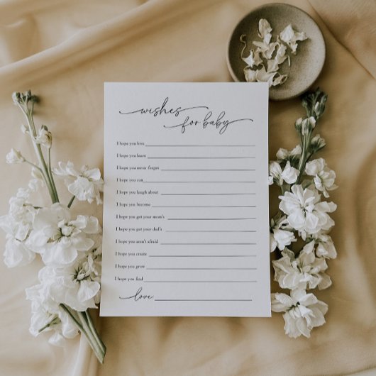 Moderne minimale Baby shower wensen voor Baby Kaar Kaart