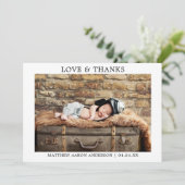 Moderne, minimale Baby voor eenvoudige liefdesBeda Bedankkaart (Staand voorkant)