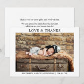 Moderne, minimale Baby voor eenvoudige liefdesBeda Bedankkaart (Voorkant / Achterkant)