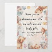 Moderne minimale babyshower uitnodiging template (Voorkant / Achterkant)