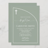 Moderne minimale baptisme viering Baptisme Invitat Kaart (Voorkant / Achterkant)