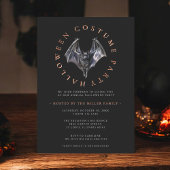 Moderne minimale bat Halloween kostuumfeest Kaart