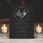 Moderne minimale bat Halloween kostuumfeest Kaart