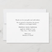 Moderne, minimale Bedankt voor eenvoudige Baby (Achterkant)