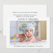 Moderne, minimale Bedankt voor eenvoudige Baby (Voorkant / Achterkant)