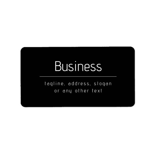 Moderne minimale bedrijfsnaam & andere info | Zwar Etiket (Voorkant)