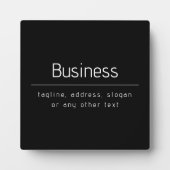 Moderne minimale bedrijfsnaam & andere info | Zwar Fotoplaat (Voorkant)