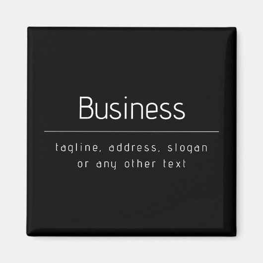 Moderne minimale bedrijfsnaam & andere info | Zwar Magneet (Voorkant)