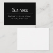 Moderne minimale bedrijfsnaam & andere info | Zwar Notitiekaartje (Voorkant / Achterkant)