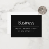 Moderne minimale bedrijfsnaam & andere info | Zwar Notitiekaartje (Voorkant / Achterkant in situ)