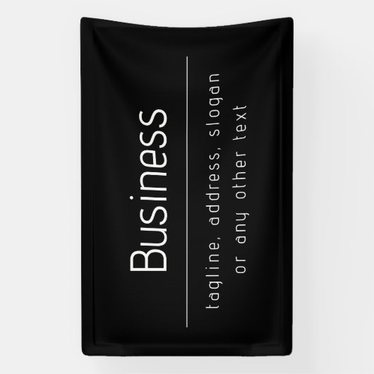 Moderne minimale bedrijfsnaam & andere info | Zwar Spandoek (Verticaal)