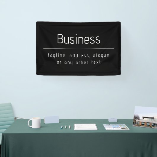 Moderne minimale bedrijfsnaam & andere info | Zwar Spandoek (Beurs)