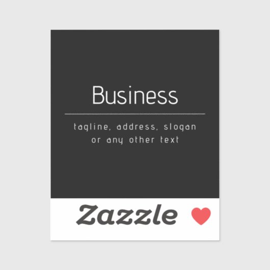 Moderne minimale bedrijfsnaam & andere info | Zwar Sticker (Vel)