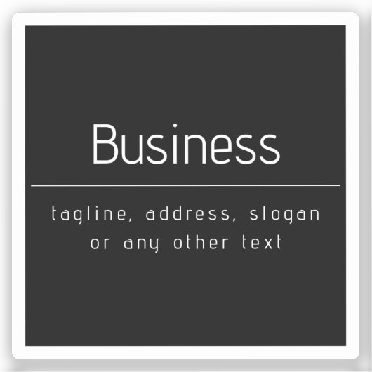 Moderne minimale bedrijfsnaam & andere info | Zwar Sticker (Voorkant)