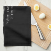 Moderne minimale bedrijfsnaam & andere info | Zwar Theedoek (Quarter Fold)