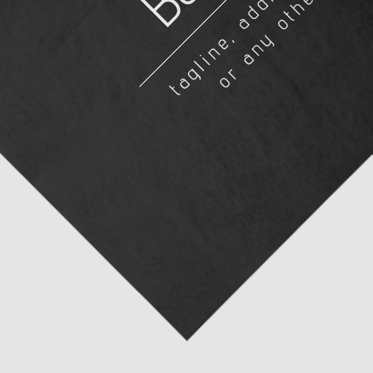 Moderne minimale bedrijfsnaam & andere info | Zwar Tissuepapier (Detail)
