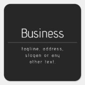 Moderne minimale bedrijfsnaam & andere info | Zwar Vierkante Sticker (Voorkant)