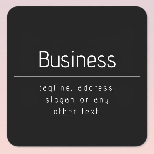 Moderne minimale bedrijfsnaam & andere info | Zwar Vierkante Sticker