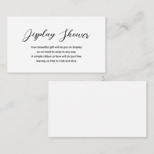 Moderne minimale beeldschermschower Eenvoudig Baby Informatiekaartje (Voorkant / Achterkant)