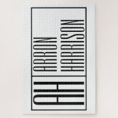 Moderne Minimale Beginletters & Naam Logo Legpuzzel (Verticaal)
