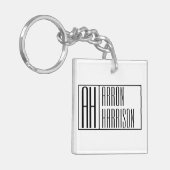 Moderne Minimale Beginletters & Naam Logo Sleutelhanger (Voorkant Links)