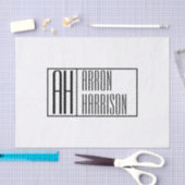Moderne Minimale Beginletters & Naam Logo Tissuepapier (Craft)