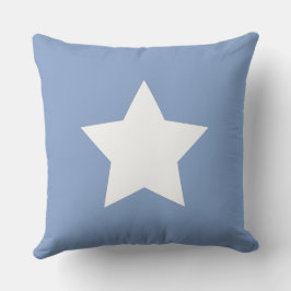 Moderne minimale Beginletters Ster Blauw wit Buitenkussen