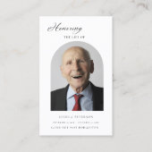 Moderne minimale begrafenis gedenkteken Fotokaart Visitekaartje (Voorkant)