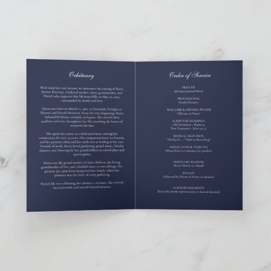 Moderne minimale begrafenis overlijdensvolgorde programma (Binnen)