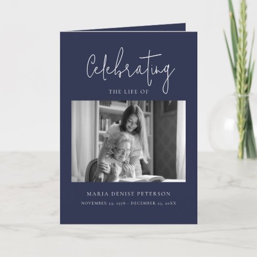 Moderne minimale begrafenis overlijdensvolgorde programma (Voorkant)