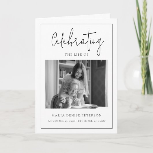 Moderne minimale begrafenis overlijdensvolgorde programma (Voorkant)