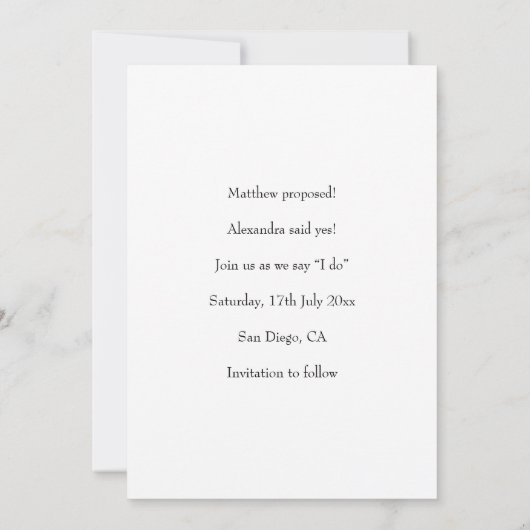 Moderne, minimale beheerfoto voor script save the date (Achterkant)