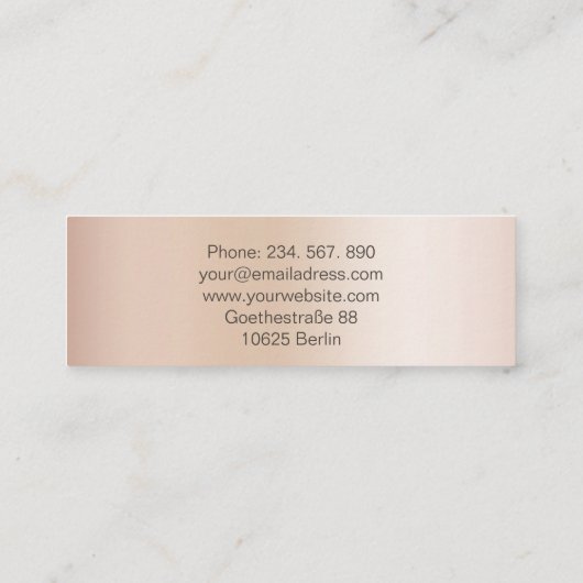 Moderne minimale beige - Huidkleur Mini Visitekaartje (Achterkant)