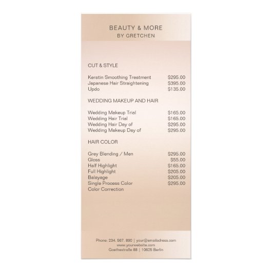 Moderne minimale beige huidkleur reclamekaart (Voorkant)