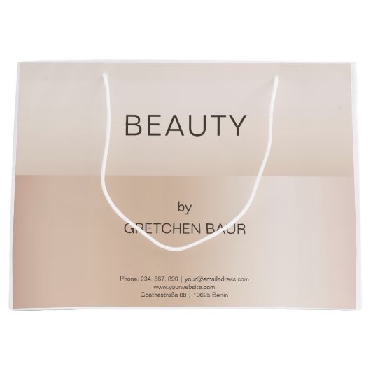 Moderne minimale beige huidskleur groot cadeauzakje (Voorkant)