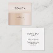 Moderne minimale beige huidskleur vierkante visitekaartje (Voorkant / Achterkant)