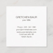 Moderne minimale beige huidskleur vierkante visitekaartje (Achterkant)